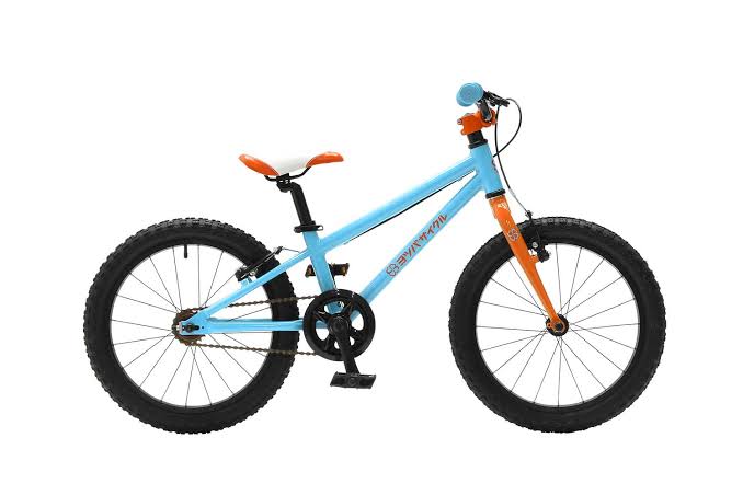 ヨツバサイクルの子ども用自転車（ライトブルー×オレンジ）